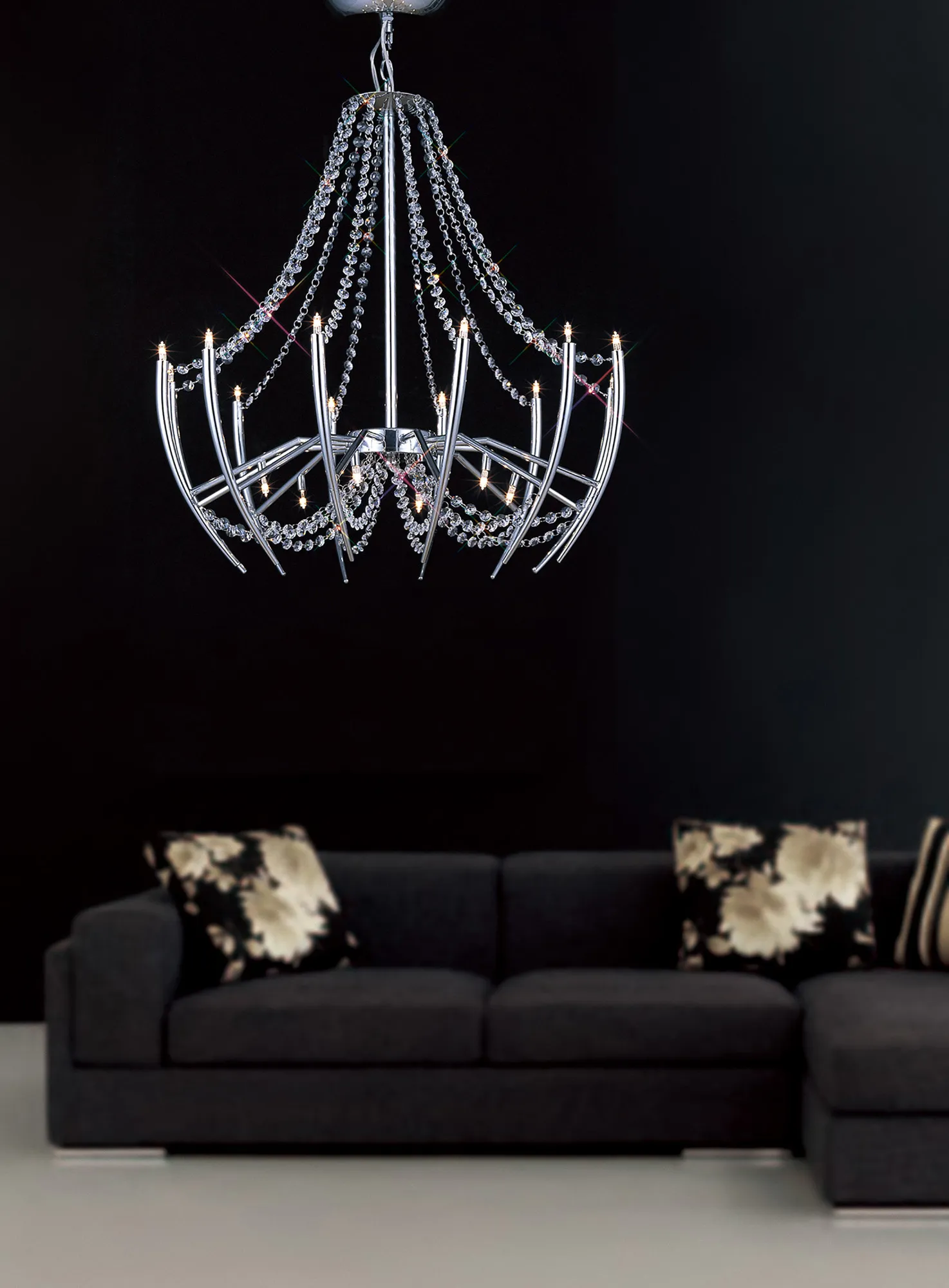 Zest Crystal Ceiling Lights Diyas Multi Arm Crystal Fittings